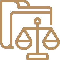 Law balance and folder icon